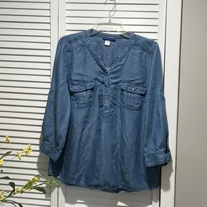 Blue Denim Button-Up Shirt